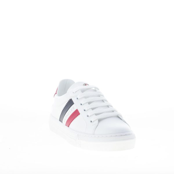 MONCLER donna sneaker Ariel in pelle BIANCO con bande colorate - immagine 2