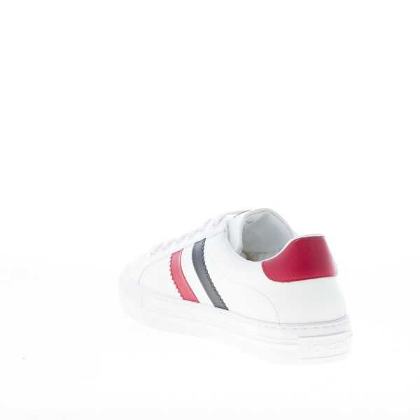 MONCLER donna sneaker Ariel in pelle BIANCO con bande colorate - immagine 4