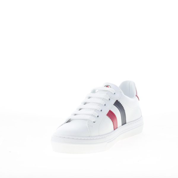 MONCLER donna sneaker Ariel in pelle BIANCO con bande colorate - immagine 6