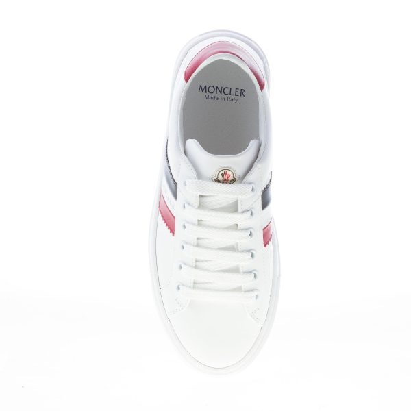 MONCLER donna sneaker Ariel in pelle BIANCO con bande colorate - immagine 7