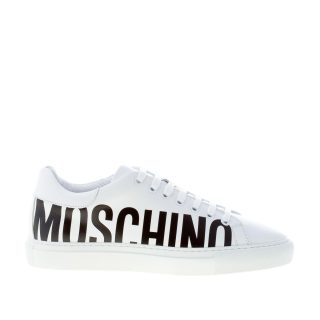 MOSCHINO uomo sneaker Serena25 in pelle BIANCO con logo lettering nero
