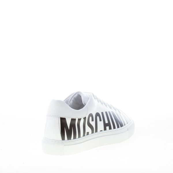MOSCHINO uomo sneaker Serena25 in pelle BIANCO con logo lettering nero - immagine 3