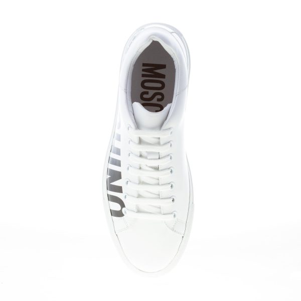 MOSCHINO uomo sneaker Serena25 in pelle BIANCO con logo lettering nero - immagine 7