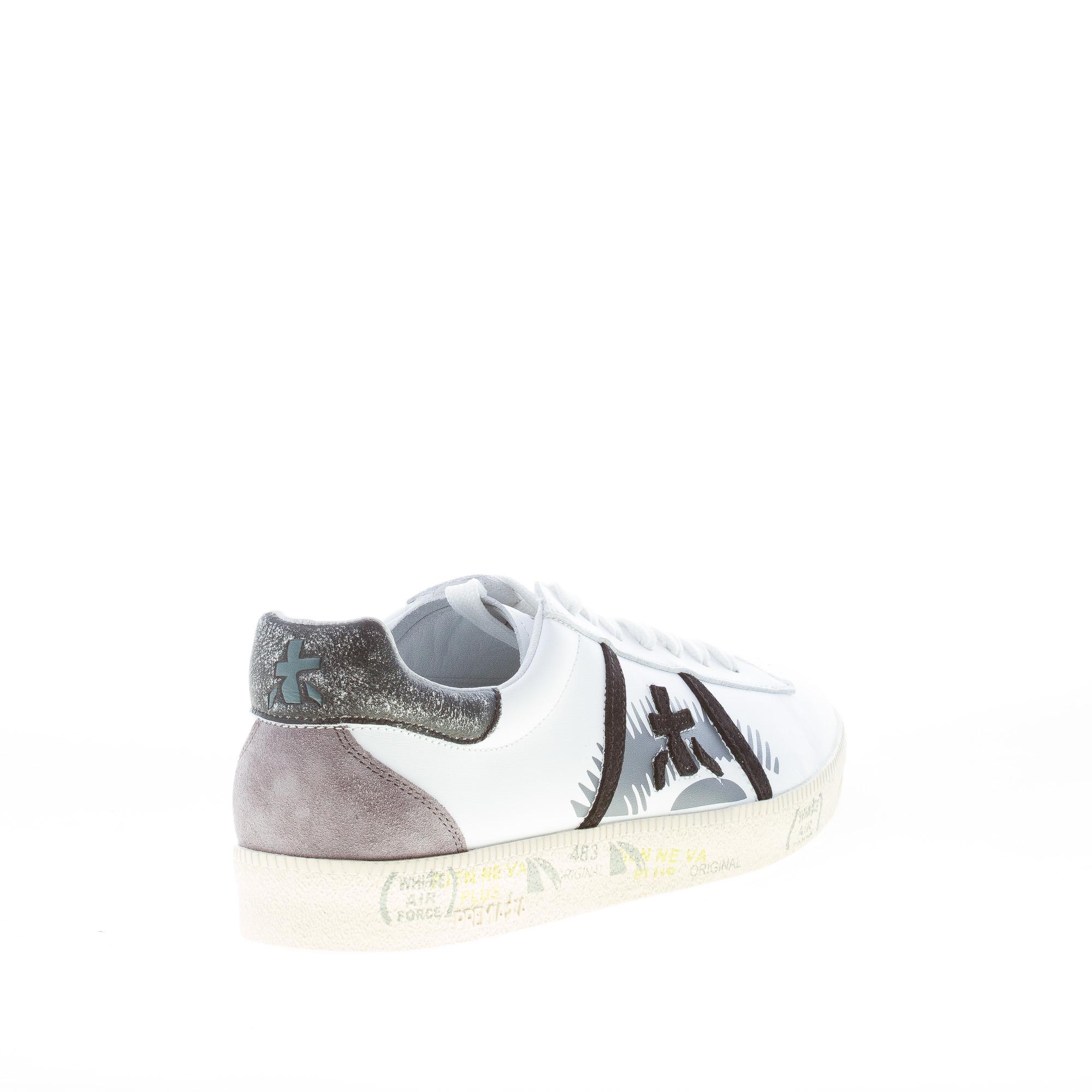 PREMIATA uomo sneaker ANDY 3899 in pelle BIANCO piu nero e verde Strike Calzature