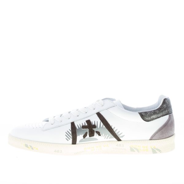 PREMIATA uomo sneaker ANDY 3899 in pelle BIANCO più nero e verde - immagine 5