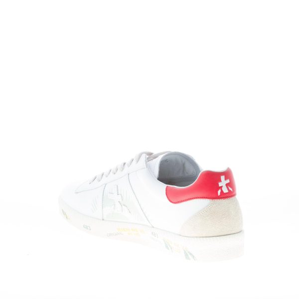 PREMIATA uomo sneaker ANDY 5144 in pelle BIANCO più rosso - immagine 4