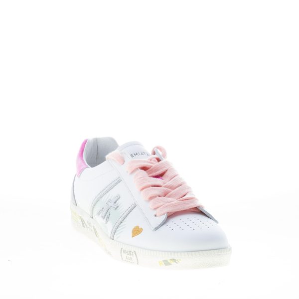 PREMIATA donna sneaker ANDY 3903 in pelle BIANCO più rosa - immagine 2