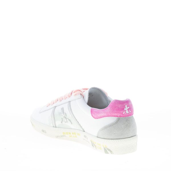 PREMIATA donna sneaker ANDY 3903 in pelle BIANCO più rosa - immagine 4