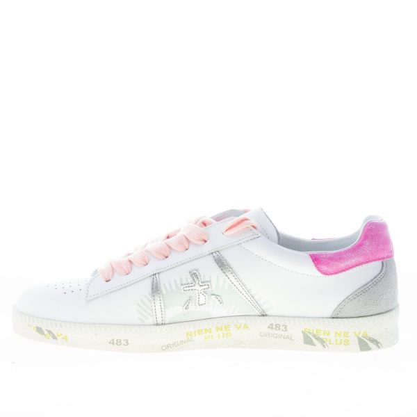 PREMIATA donna sneaker ANDY 3903 in pelle BIANCO più rosa - immagine 5
