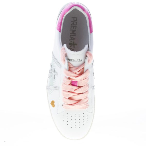PREMIATA donna sneaker ANDY 3903 in pelle BIANCO più rosa - immagine 7