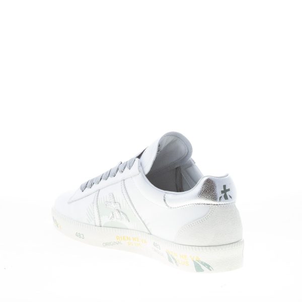 PREMIATA donna sneaker ANDY 4678 in pelle BIANCO più laminato argento - immagine 4