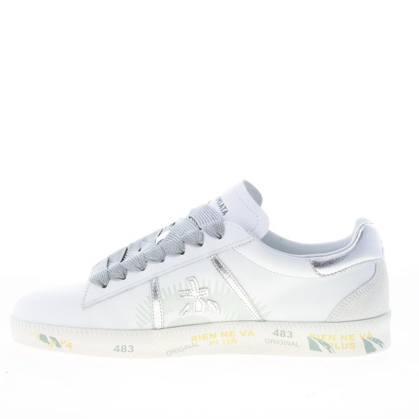 PREMIATA donna sneaker ANDY 4678 in pelle BIANCO più laminato argento - immagine 5
