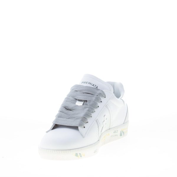 PREMIATA donna sneaker ANDY 4678 in pelle BIANCO più laminato argento - immagine 6