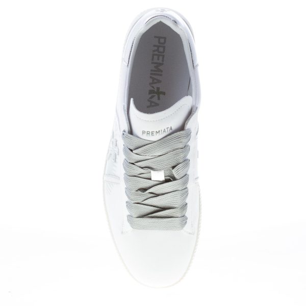 PREMIATA donna sneaker ANDY 4678 in pelle BIANCO più laminato argento - immagine 7