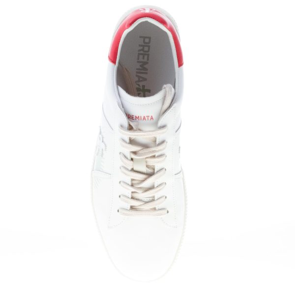 PREMIATA donna sneaker ANDY 5144 in pelle BIANCO più rosso - immagine 7