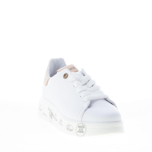 PREMIATA donna sneaker BELLE 4540 in pelle BIANCO più beige e strass - immagine 2
