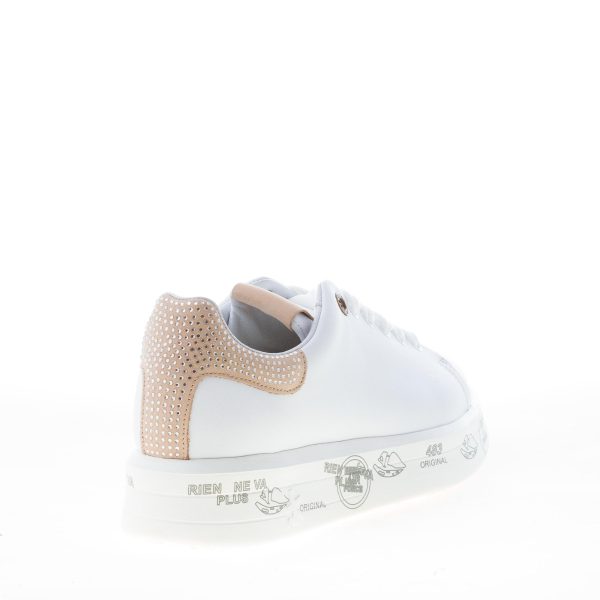 PREMIATA donna sneaker BELLE 4540 in pelle BIANCO più beige e strass - immagine 3