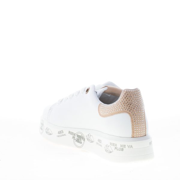PREMIATA donna sneaker BELLE 4540 in pelle BIANCO più beige e strass - immagine 4