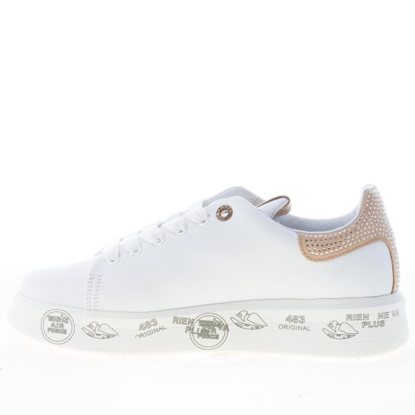 PREMIATA donna sneaker BELLE 4540 in pelle BIANCO più beige e strass - immagine 5