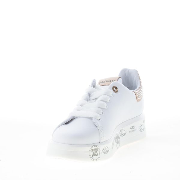 PREMIATA donna sneaker BELLE 4540 in pelle BIANCO più beige e strass - immagine 6