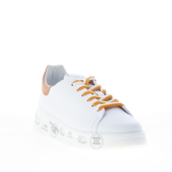 PREMIATA donna sneaker BELLE 5146 in pelle BIANCO più tabacco - immagine 2