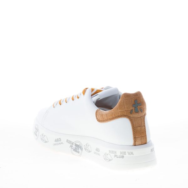 PREMIATA donna sneaker BELLE 5146 in pelle BIANCO più tabacco - immagine 4