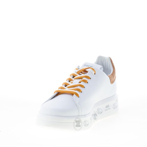 PREMIATA donna sneaker BELLE 5146 in pelle BIANCO più tabacco - immagine 6
