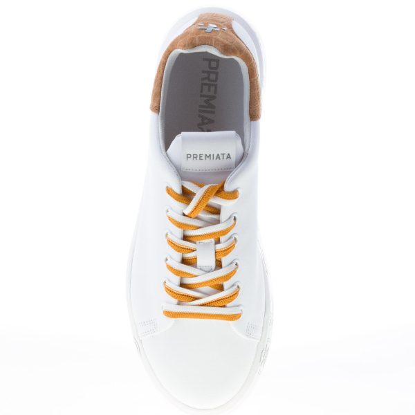 PREMIATA donna sneaker BELLE 5146 in pelle BIANCO più tabacco - immagine 7