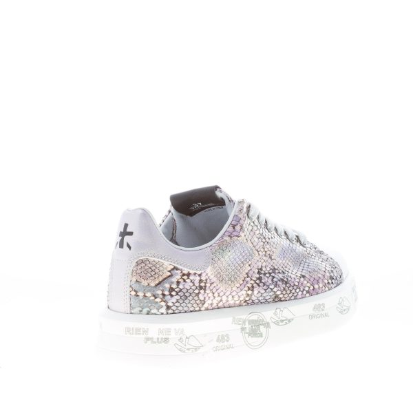 PREMIATA donna sneaker BELLE 5150 in pelle BIANCO più stampa rettile colorata - immagine 3