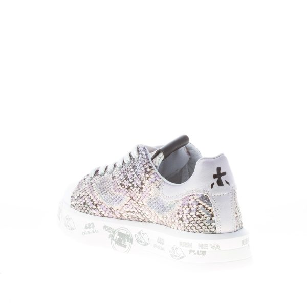 PREMIATA donna sneaker BELLE 5150 in pelle BIANCO più stampa rettile colorata - immagine 4