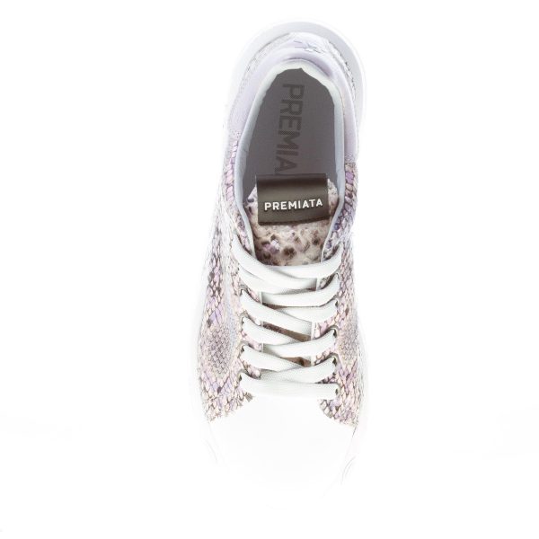PREMIATA donna sneaker BELLE 5150 in pelle BIANCO più stampa rettile colorata - immagine 7