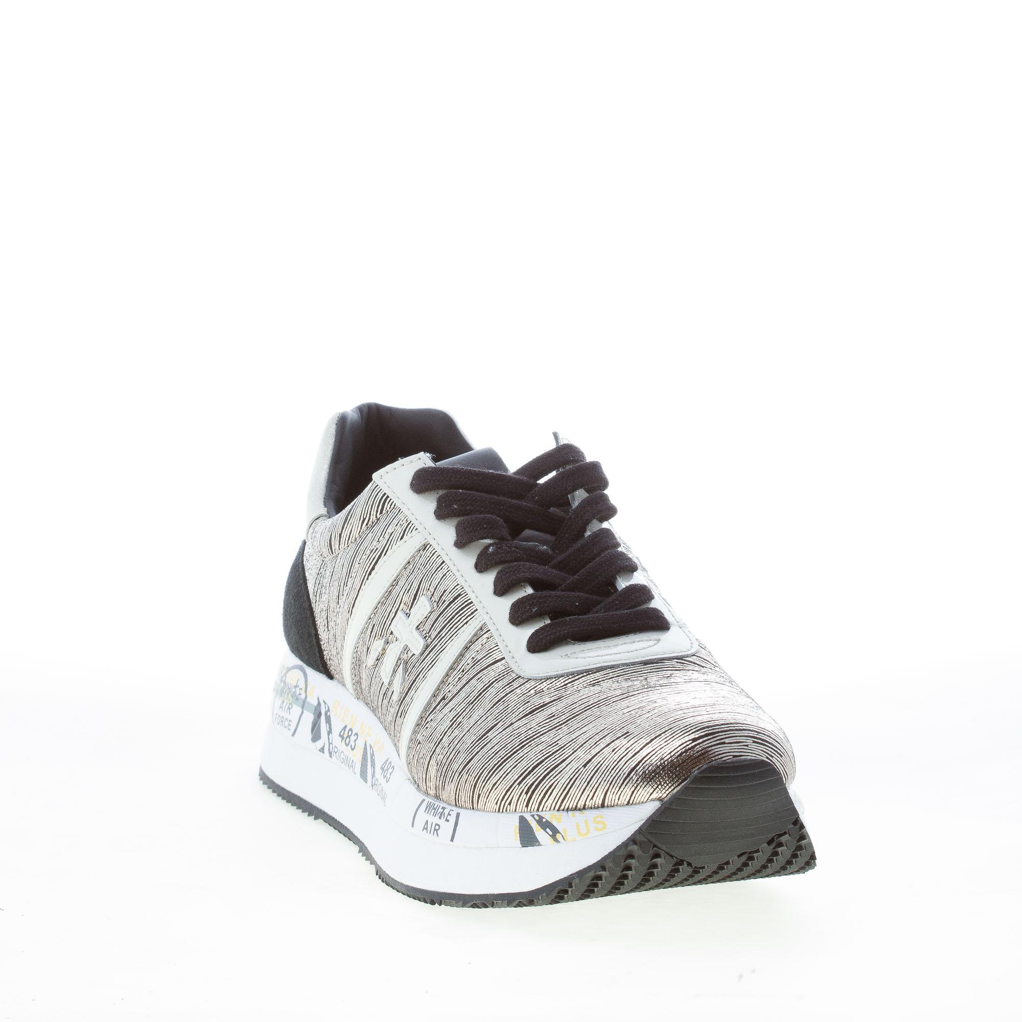 PREMIATA donna sneaker Conny 4500 in pelle a striature ORO più nero |  Strike Calzature
