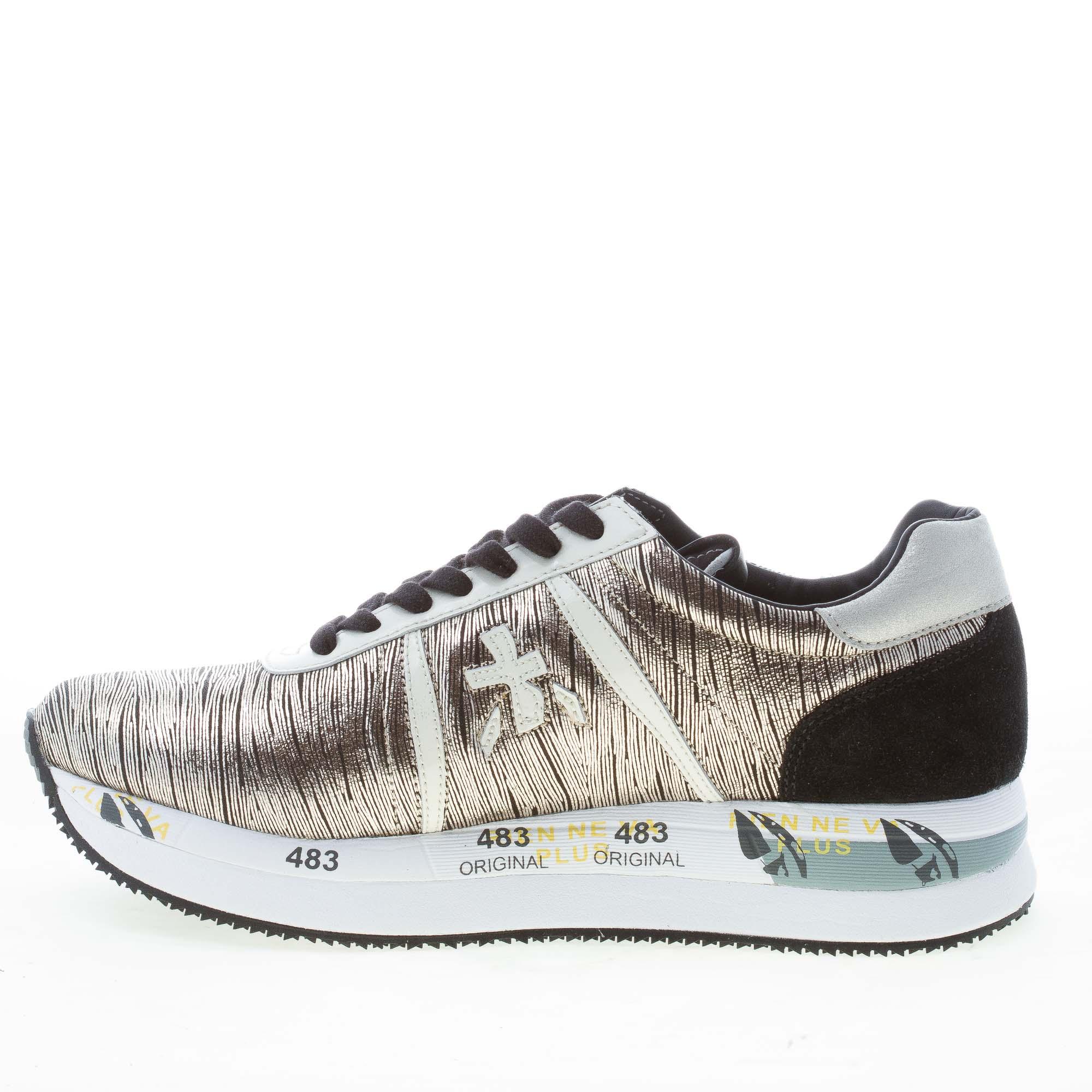PREMIATA donna sneaker Conny 4500 in pelle a striature ORO più nero |  Strike Calzature