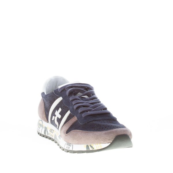 PREMIATA uomo sneaker Eric 2118 in camoscio traforato BLU e grigio - immagine 2