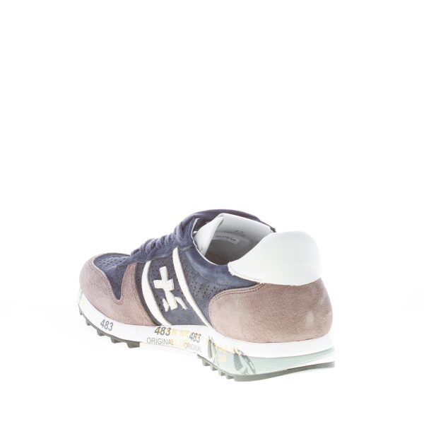 PREMIATA uomo sneaker Eric 2118 in camoscio traforato BLU e grigio - immagine 4