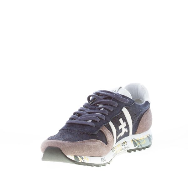 PREMIATA uomo sneaker Eric 2118 in camoscio traforato BLU e grigio - immagine 6
