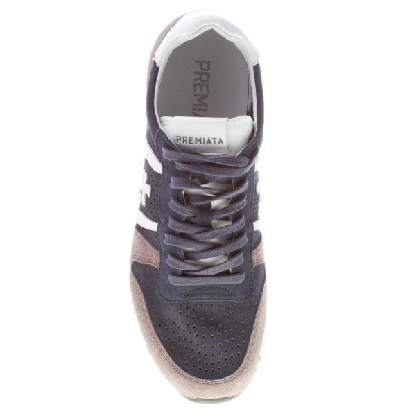 PREMIATA uomo sneaker Eric 2118 in camoscio traforato BLU e grigio - immagine 7