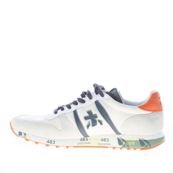 PREMIATA uomo sneaker Eric 4667 in camoscio ECRU e blu - immagine 5