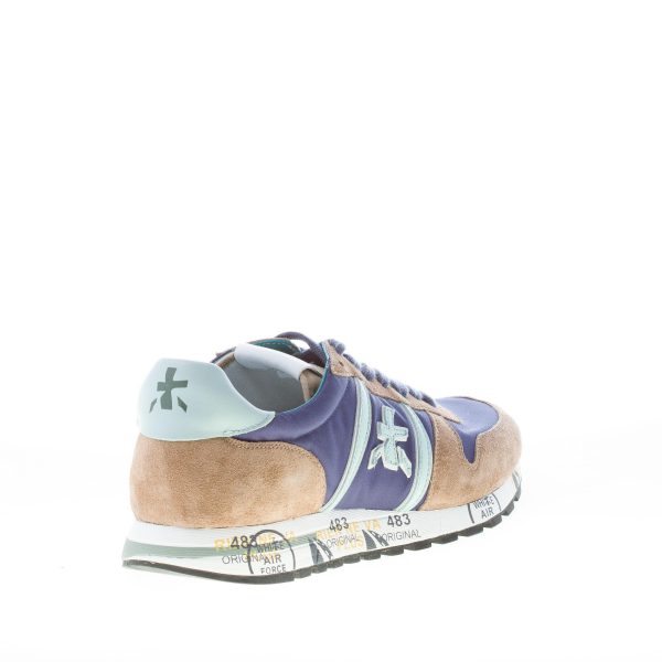 PREMIATA uomo sneaker Eric 5171 in camoscio FANGO e tessuto BLU - immagine 3
