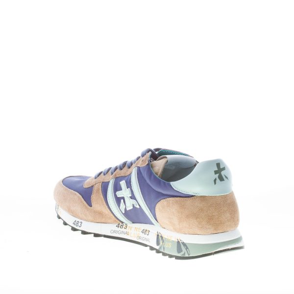 PREMIATA uomo sneaker Eric 5171 in camoscio FANGO e tessuto BLU - immagine 4