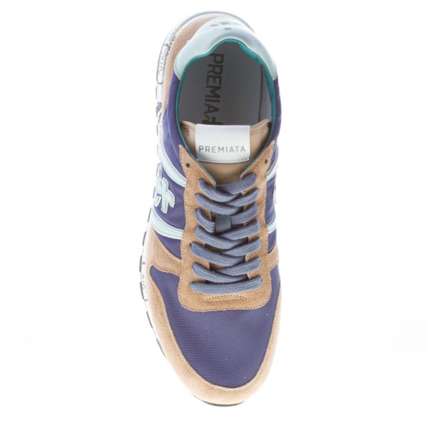 PREMIATA uomo sneaker Eric 5171 in camoscio FANGO e tessuto BLU - immagine 7