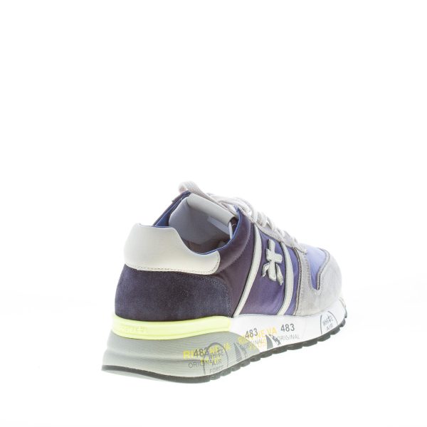 PREMIATA uomo sneaker Lander 4587 in camoscio e tessuto nylon GRIGIO e BLU - immagine 3