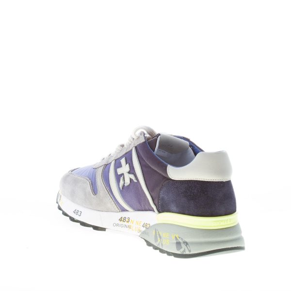 PREMIATA uomo sneaker Lander 4587 in camoscio e tessuto nylon GRIGIO e BLU - immagine 4