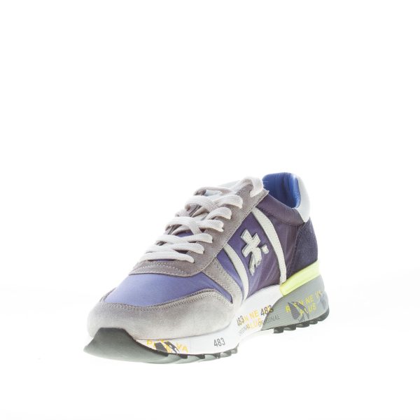 PREMIATA uomo sneaker Lander 4587 in camoscio e tessuto nylon GRIGIO e BLU - immagine 6