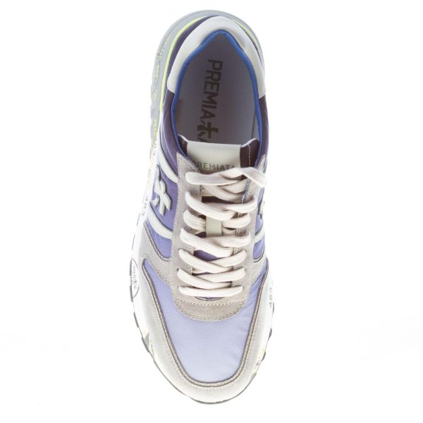 PREMIATA uomo sneaker Lander 4587 in camoscio e tessuto nylon GRIGIO e BLU - immagine 7