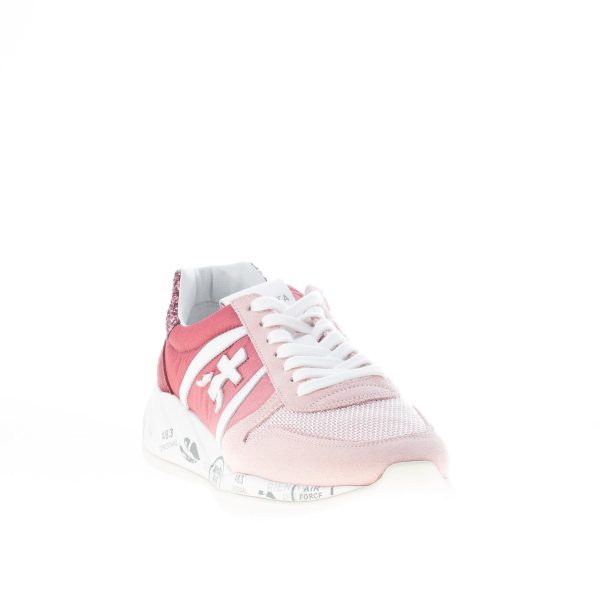 PREMIATA donna sneaker Layla 4691 in camoscio e tessuto ROSA con glitter - immagine 2