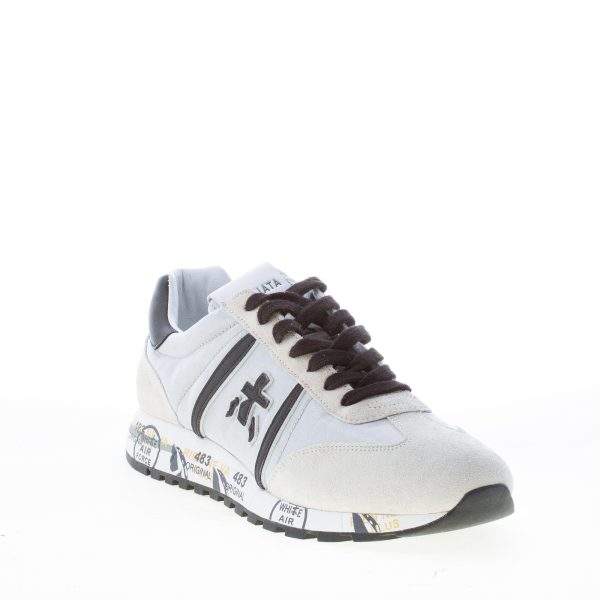 PREMIATA donna sneaker Lucy 5104 in tessuto tecnico ARGENTO e camoscio BEIGE più nero - immagine 2