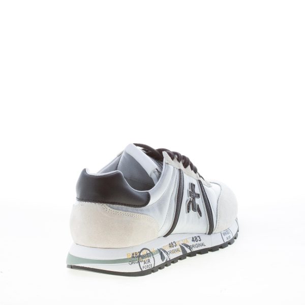 PREMIATA donna sneaker Lucy 5104 in tessuto tecnico ARGENTO e camoscio BEIGE più nero - immagine 3
