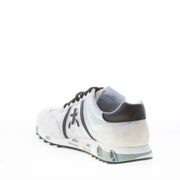 PREMIATA donna sneaker Lucy 5104 in tessuto tecnico ARGENTO e camoscio BEIGE più nero - immagine 4