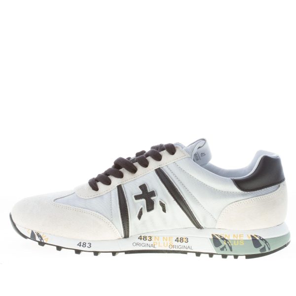 PREMIATA donna sneaker Lucy 5104 in tessuto tecnico ARGENTO e camoscio BEIGE più nero - immagine 5